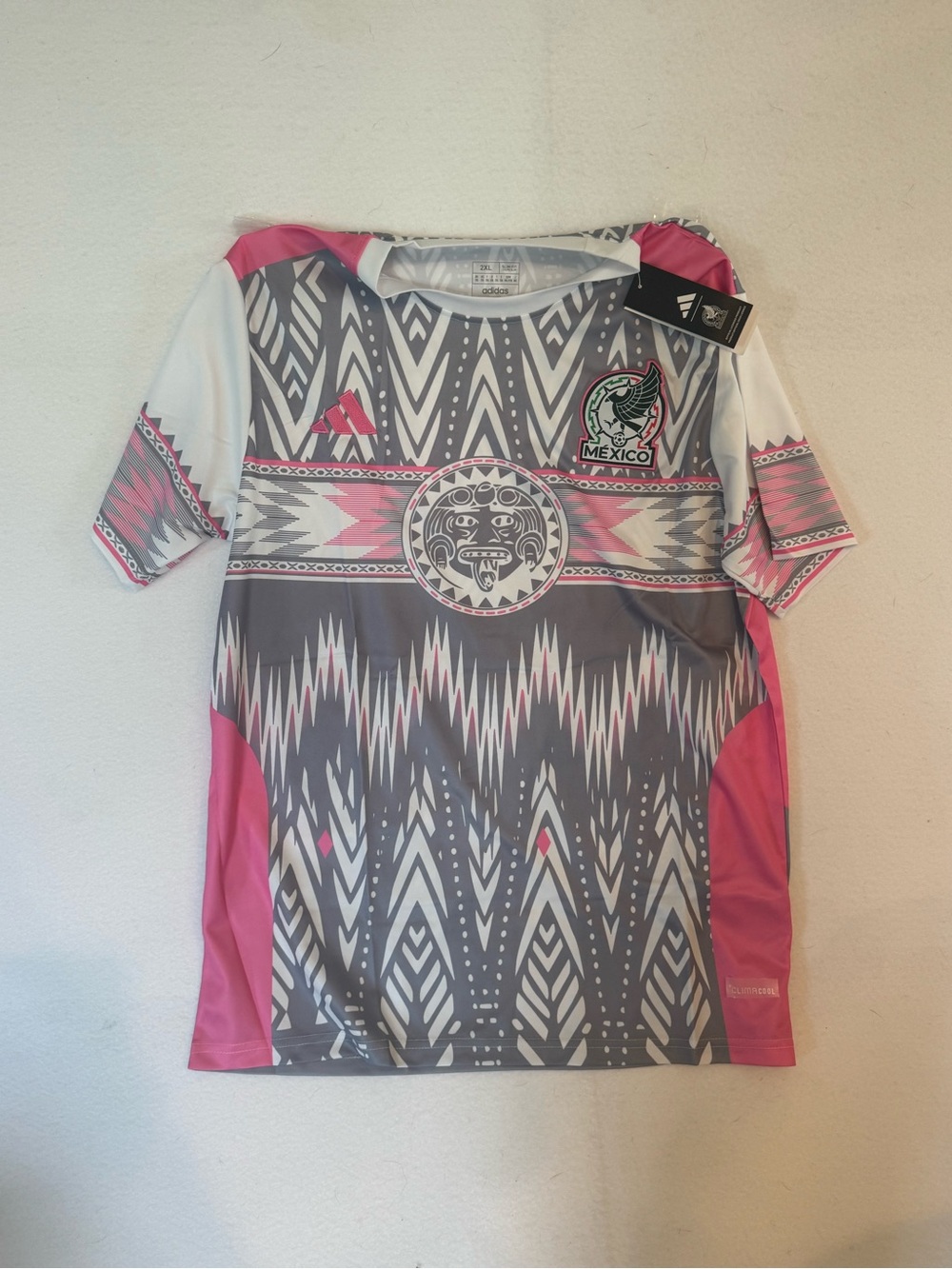 adidas Mexico  Soccer Jersey - Gray & Pink Accents